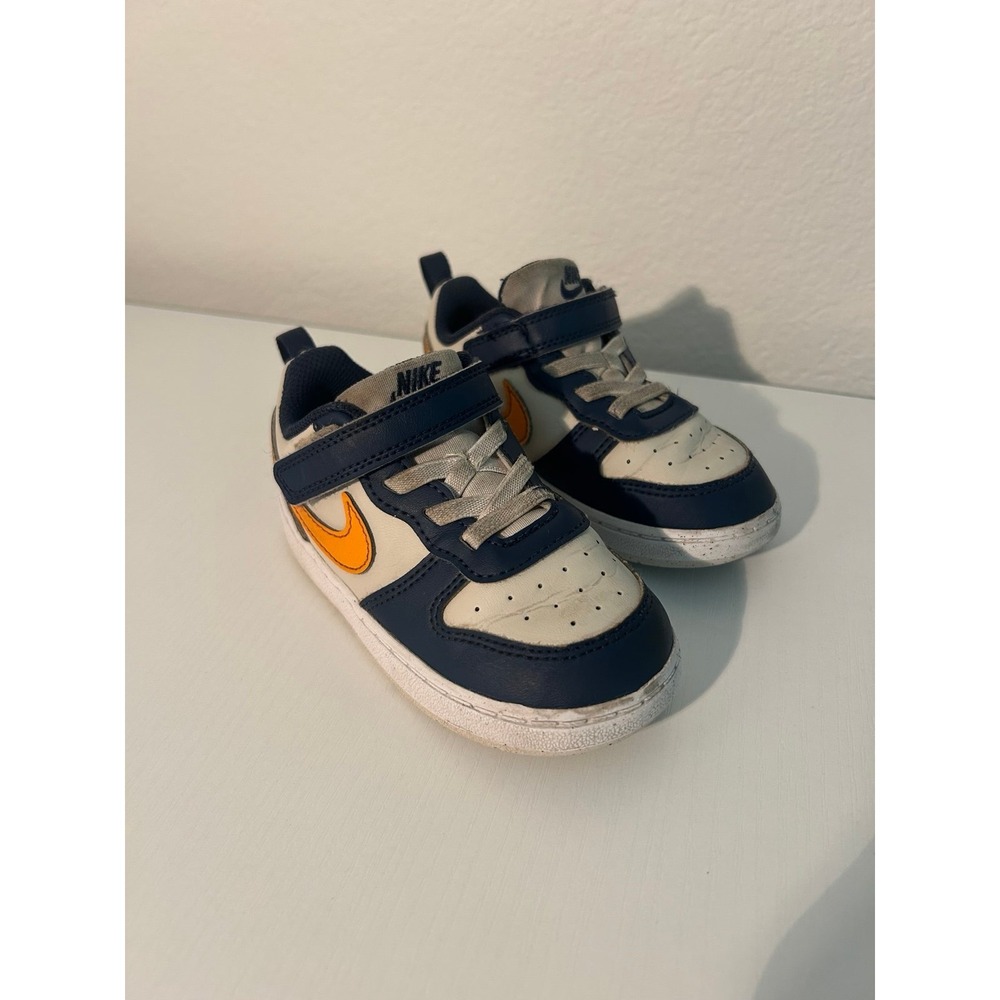Toddler Kids Nike Court Borough Low Recraft TD Midnight Navy Orange Peel 8c